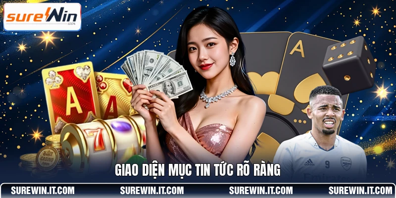 Giao diện mục tin tức rõ ràng